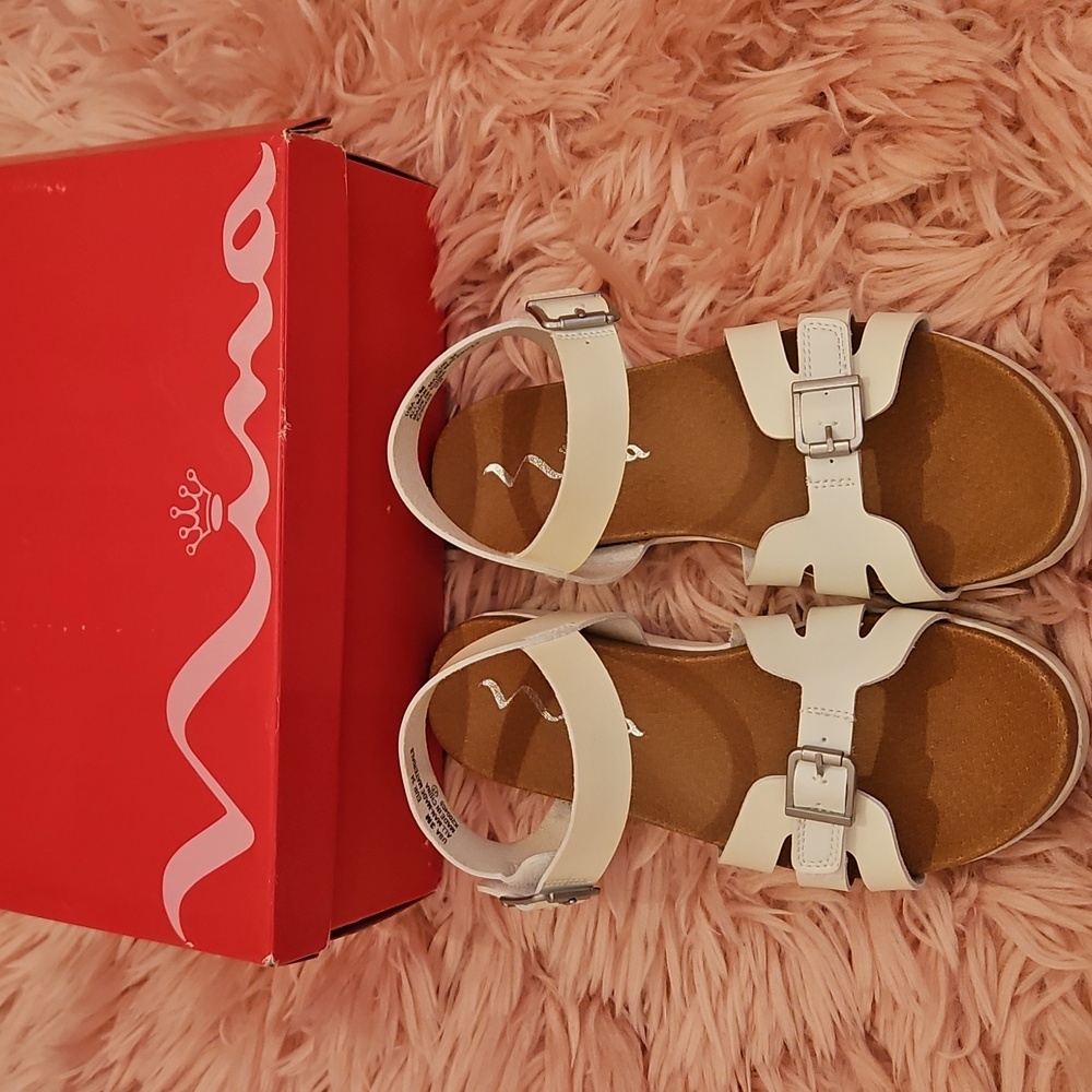 Nina Girls Lacey Sandals White Size 3
